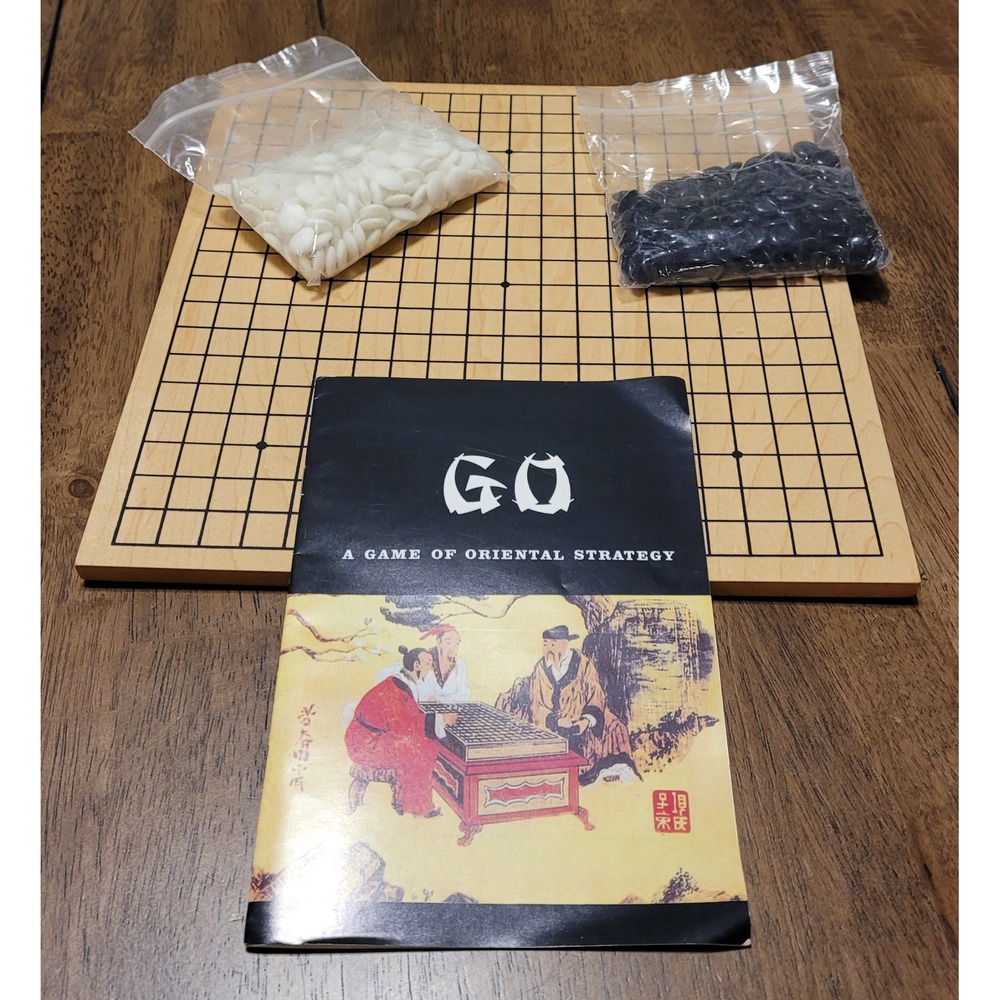 John Hansen Go Deluxe Board Game Solid Wood Set Vintage Strategy Game Complete